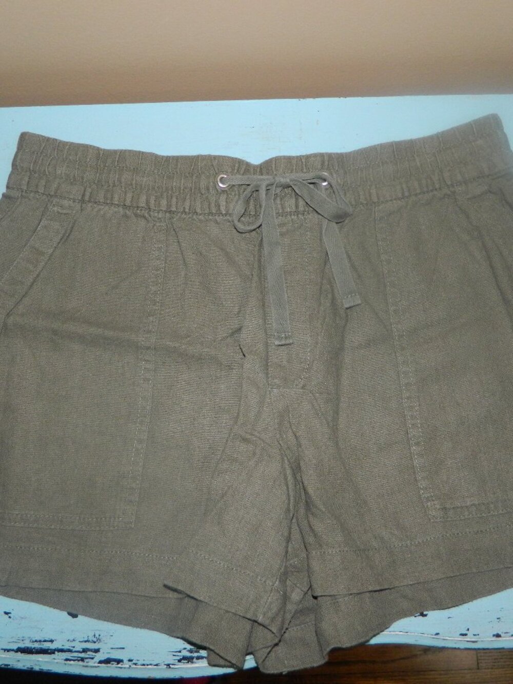 Gap Linen Blend Drawstring Shorts Sz S (WW-11)